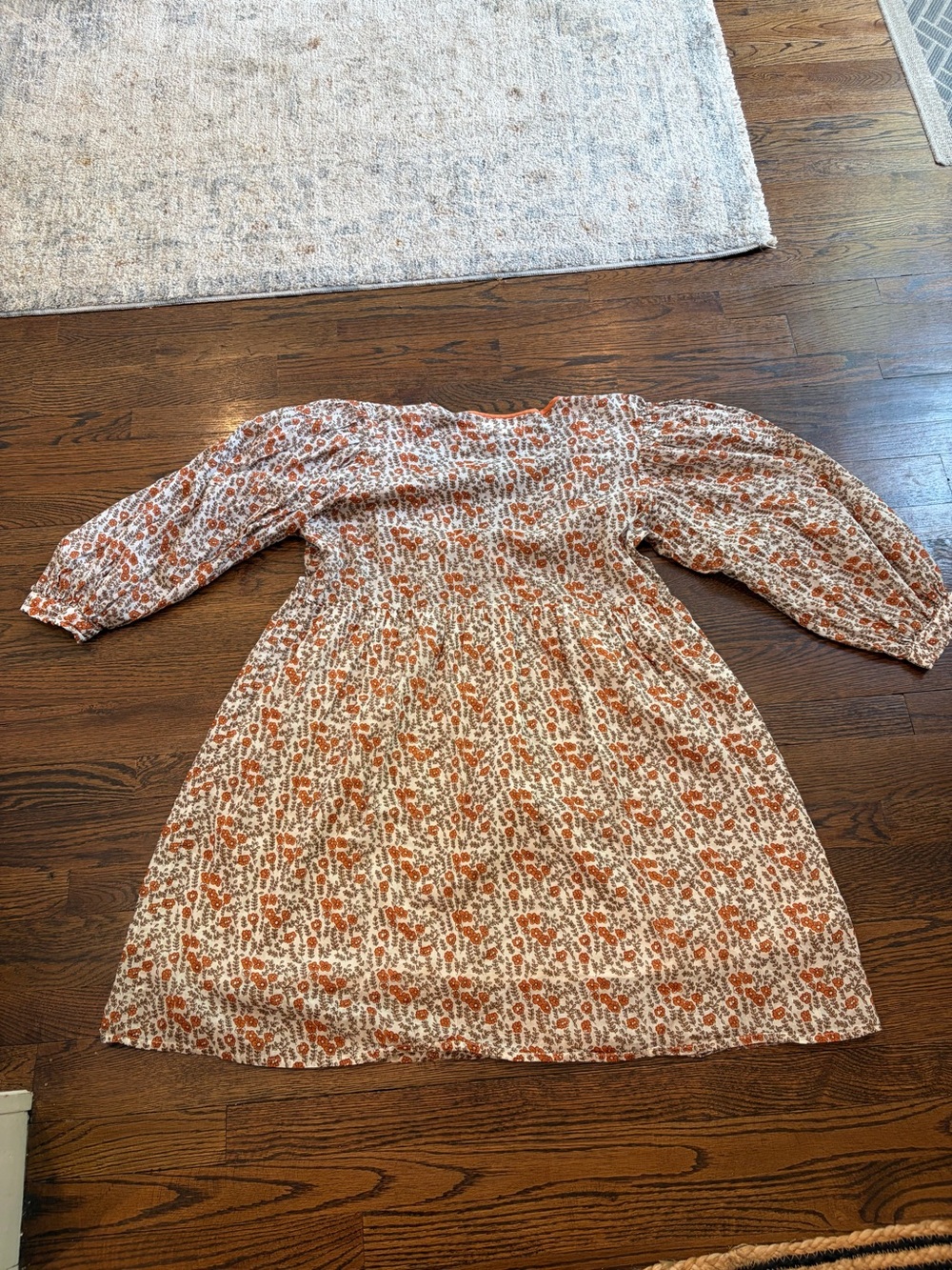 Daughters of India Apricot and Cream Floral Mini Dress - Picture 5 of 5